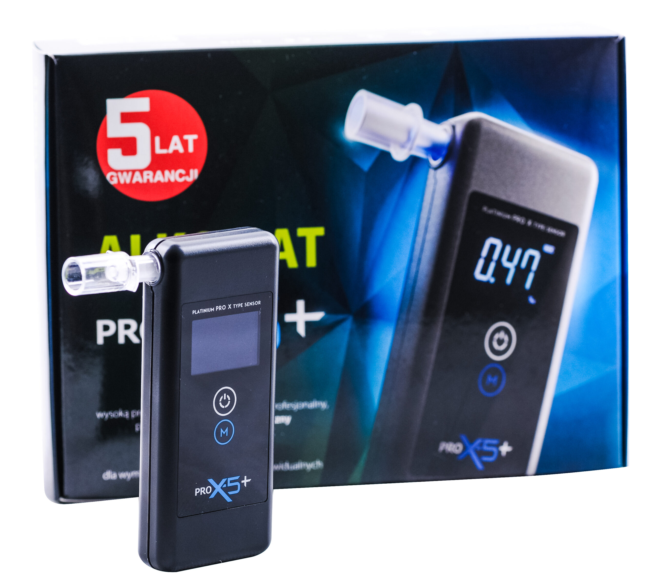 Alkomat PRO x-5 z platynowym sensorem marki AlcoFind + kalibracje